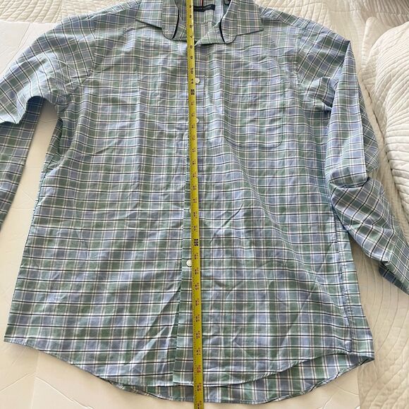 Tommy Hilfiger Mens Shirt L Multicolored Plaid Regular Fit Wrinkle Free Stretch - Picture 9 of 10